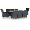 vidaXL Mobilier à dîner 9 pcs avec coussins Résine tressée Gris foncé