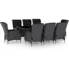 vidaXL Mobilier à dîner 9 pcs avec coussins Résine tressée Gris foncé