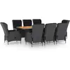 vidaXL Mobilier à dîner 9 pcs avec coussins Résine tressée Gris foncé