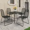 vidaXL Salon de jardin 5 pcs Rotin PVC Noir