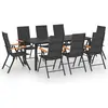 vidaXL Ensemble de salle à manger de jardin 9 pcs Noir et marron