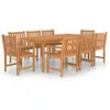 vidaXL Ensemble à manger de jardin 9 pcs Bois de teck solide