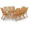 vidaXL Salon de jardin 9 pcs Bois de teck massif