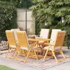 vidaXL Salon de jardin 7 pcs avec coussins Bois de teck massif