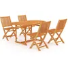vidaXL Ensemble de salle à manger de jardin 5 pcs Bois de teck massif