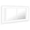 vidaXL Armoire salle de bain à miroir LED Blanc 100x12x45 cm Acrylique