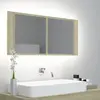 vidaXL Armoire à miroir à LED de bain Chêne sonoma 100x12x45 Acrylique