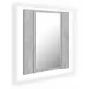 vidaXL Armoire de salle de bain à miroir LED Gris béton Acrylique