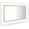 vidaXL Miroir LED de salle de bain Chêne sonoma 80x8,5x37 cm Acrylique