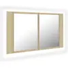 vidaXL Armoire à miroir à LED de bain Chêne sonoma 80x12x45 Acrylique