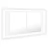vidaXL Armoire salle de bain à miroir LED Blanc 90x12x45 cm Acrylique