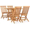 vidaXL Mobilier à dîner d'extérieur pliable 5 pcs Bois solide de teck