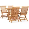 vidaXL Mobilier à dîner d'extérieur pliable 5 pcs Bois solide de teck