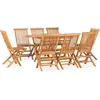 vidaXL Mobilier à dîner d'extérieur pliable 9 pcs Bois solide de teck