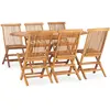 vidaXL Mobilier à dîner d'extérieur pliable 7 pcs Bois solide de teck