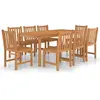 vidaXL Ensemble à manger de jardin 9 pcs Bois de teck solide