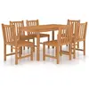 vidaXL Ensemble à manger de jardin 7 pcs Bois de teck massif