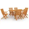 vidaXL Salon de jardin 7 pcs Bois de teck massif