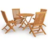 vidaXL Salon de jardin 5 pcs Bois de teck massif