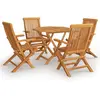 vidaXL Salon de jardin 5 pcs Bois de teck massif
