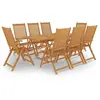 vidaXL Salon de jardin 9 pcs Bois de teck massif