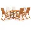 vidaXL Salon de jardin 7 pcs avec coussins Bois de teck massif