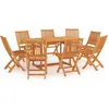 vidaXL Ensemble de salle à manger de jardin 9 pcs Bois de teck massif