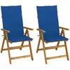 vidaXL Chaises inclinables de jardin lot de 2 et coussins Bois acacia