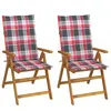 vidaXL Chaises inclinables de jardin lot de 2 et coussins Bois acacia
