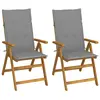 vidaXL Chaises inclinables de jardin lot de 2 et coussins Bois acacia