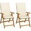 vidaXL Chaises inclinables de jardin 2 pcs avec coussins Bois d'acacia