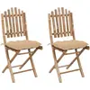 vidaXL Chaises pliables de jardin 2 pcs avec coussins Bambou