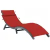 vidaXL Chaise longue avec coussin Gris Bois d'acacia solide