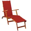 vidaXL Chaise de terrasse avec repose-pied et coussin Acacia solide