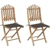 vidaXL Chaises pliables de jardin 2 pcs avec coussins Bambou
