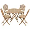 vidaXL Mobilier à dîner d'extérieur pliable 5 pcs avec coussins Bambou