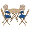 vidaXL Mobilier à dîner d'extérieur pliable 5 pcs avec coussins Bambou