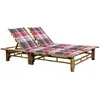 vidaXL Chaise longue pour 2 personnes avec coussins Bambou