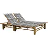 vidaXL Chaise longue pour 2 personnes avec coussins Bambou