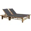 vidaXL Chaise longue pour 2 personnes avec coussins Bambou