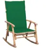 vidaXL Chaise à bascule avec coussin Bambou