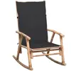 vidaXL Chaise à bascule avec coussin Bambou
