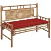 vidaXL Banc de jardin avec coussin 120 cm Bambou