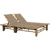 vidaXL Chaise longue pour 2 personnes avec coussins Bambou