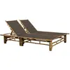 vidaXL Chaise longue pour 2 personnes avec coussins Bambou