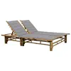 vidaXL Chaise longue pour 2 personnes avec coussins Bambou
