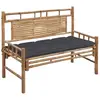 vidaXL Banc de jardin avec coussin 120 cm Bambou