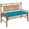 vidaXL Banc de jardin avec coussin 120 cm Bambou