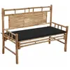 vidaXL Banc de jardin avec coussin 120 cm Bambou