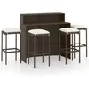 vidaXL Ensemble de bar de jardin avec coussins 5 pcs Marron